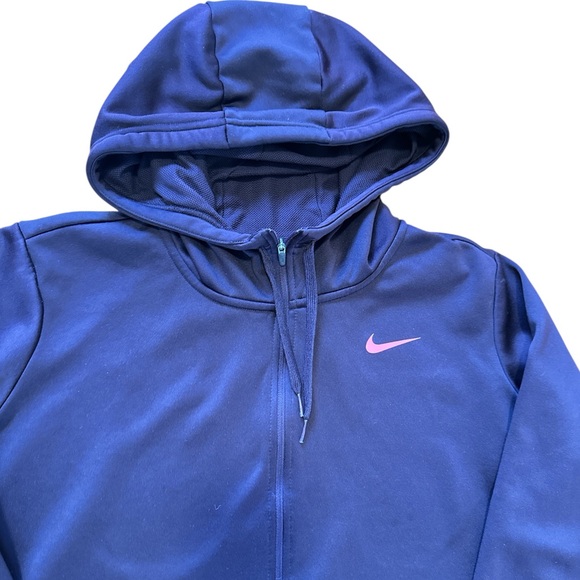 Nike Pro Dri Fit ZipUp Hoodie Jacket size XL women’s (Dark Purple) - Picture 3 of 5